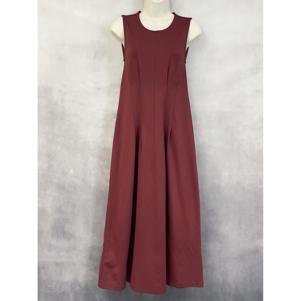 J Crew Nadia Ponte Midi Dress Women XS Burgundy Stretch Minimal Chic Office